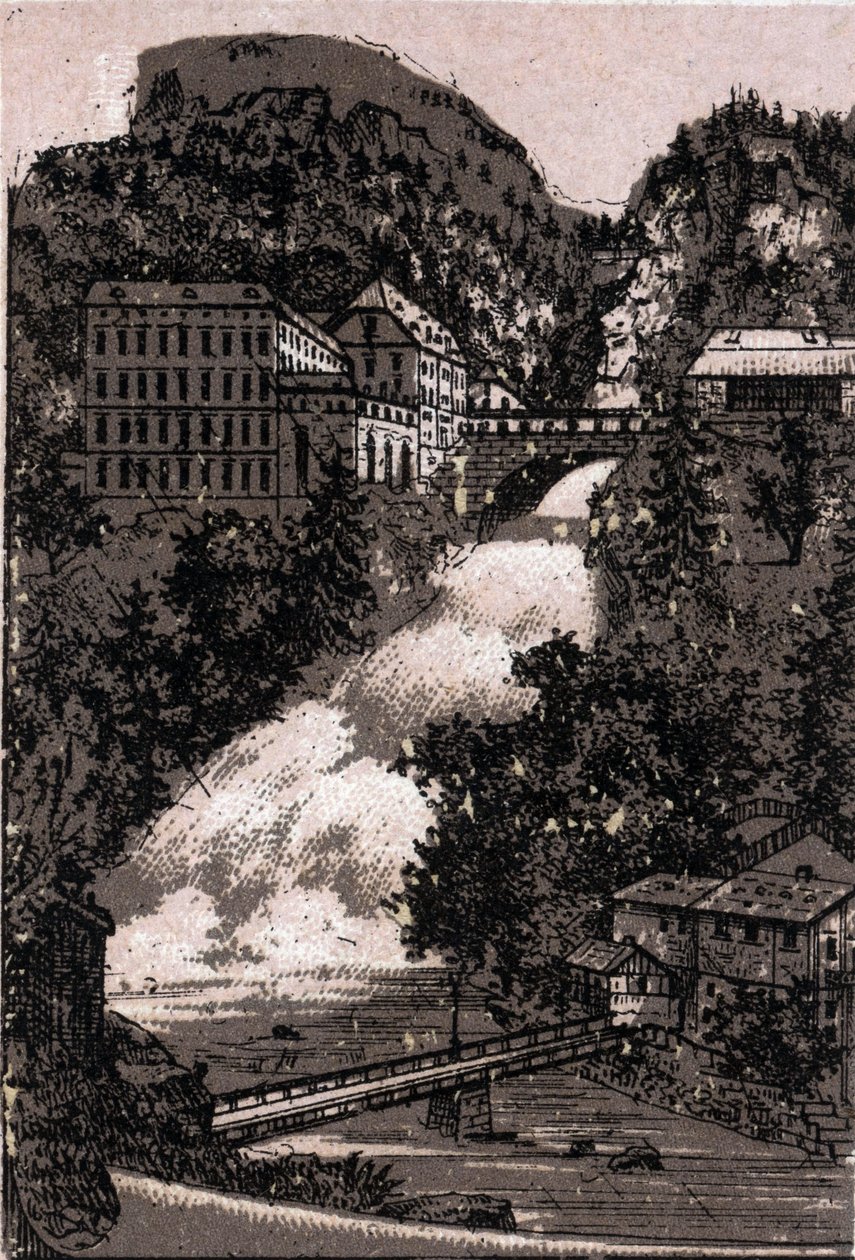 Salzkammergut, Autriche : vue de la vallée de Gastein dans « Le Monde Illustré 168 vues » sans date (fin XIXe siècle) - Unknown artist