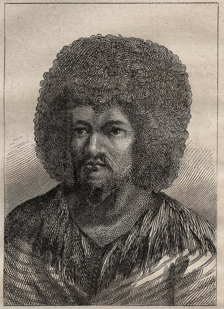 Deuxième voyage (1772-1775) du capitaine James Cook (1728-1779) : portrait de O-Too (O Too), roi de Tahiti - illustration tirée de « Les grands marins du XVIIIe siècle » - Unknown artist