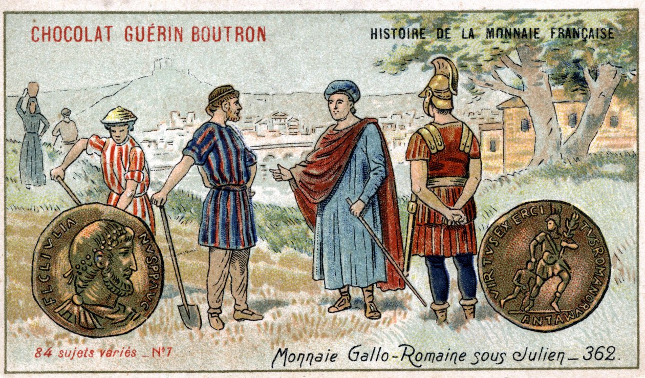 Série Histoire de la Monnaie Française publiée par Chocolat Guérin Boutron. Pièces gallo-romaines sous Julien - Unknown artist