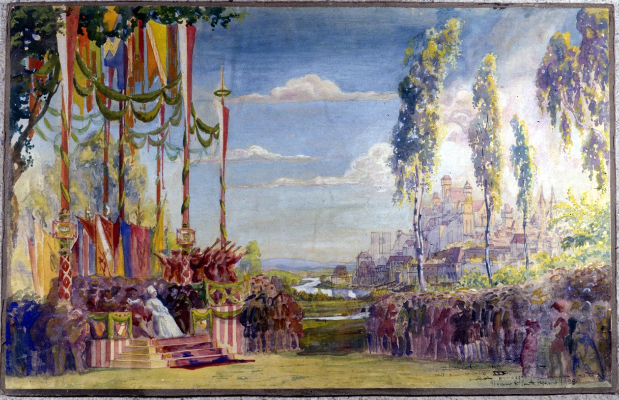 Décor pour "Die Meistersinger" ou "Les maîtres chanteurs de Nuremberg", opéra de Richard Wagner. Acte II. - Unknown artist