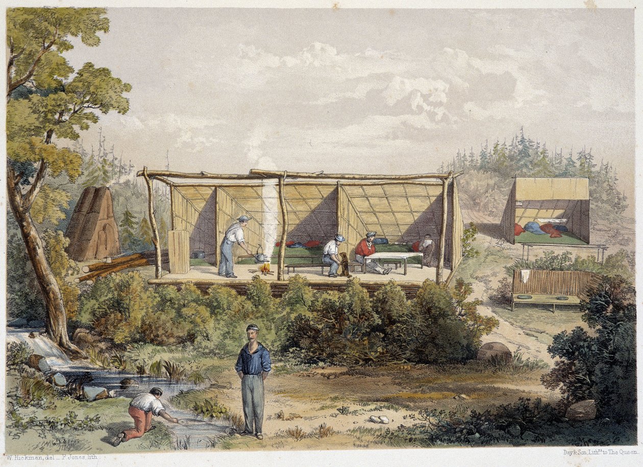 Camp de colons au Canada - Unknown artist
