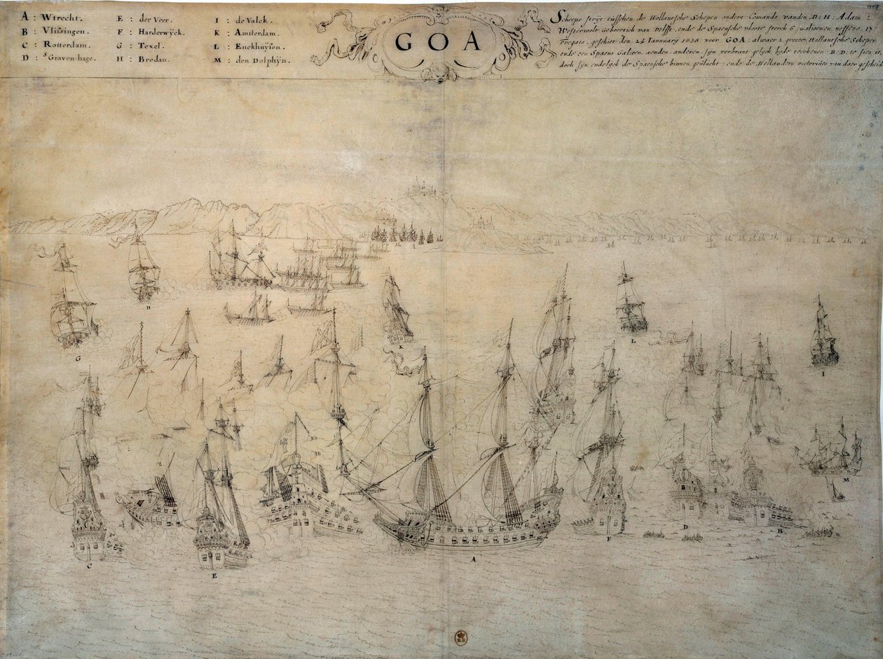 Siège de Goa, colonie portugaise, par la flotte hollandaise entre 1603 et 1639 - Unknown artist
