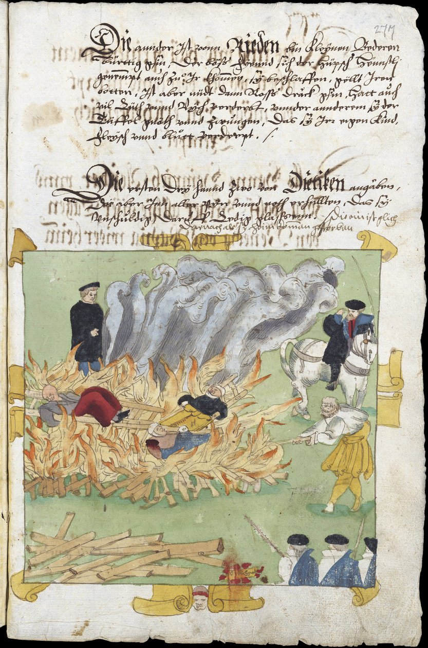 Sorcières - Le bûcher de trois sorcières à Baden le 4 novembre - Unknown artist