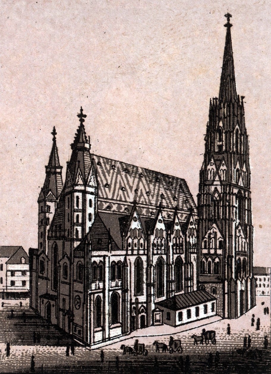 Cathédrale Saint-Étienne (Stephansdom) à Vienne en Autriche dans "Le monde illustré 168 vues" Non daté (fin XIXe siècle) - Unknown artist