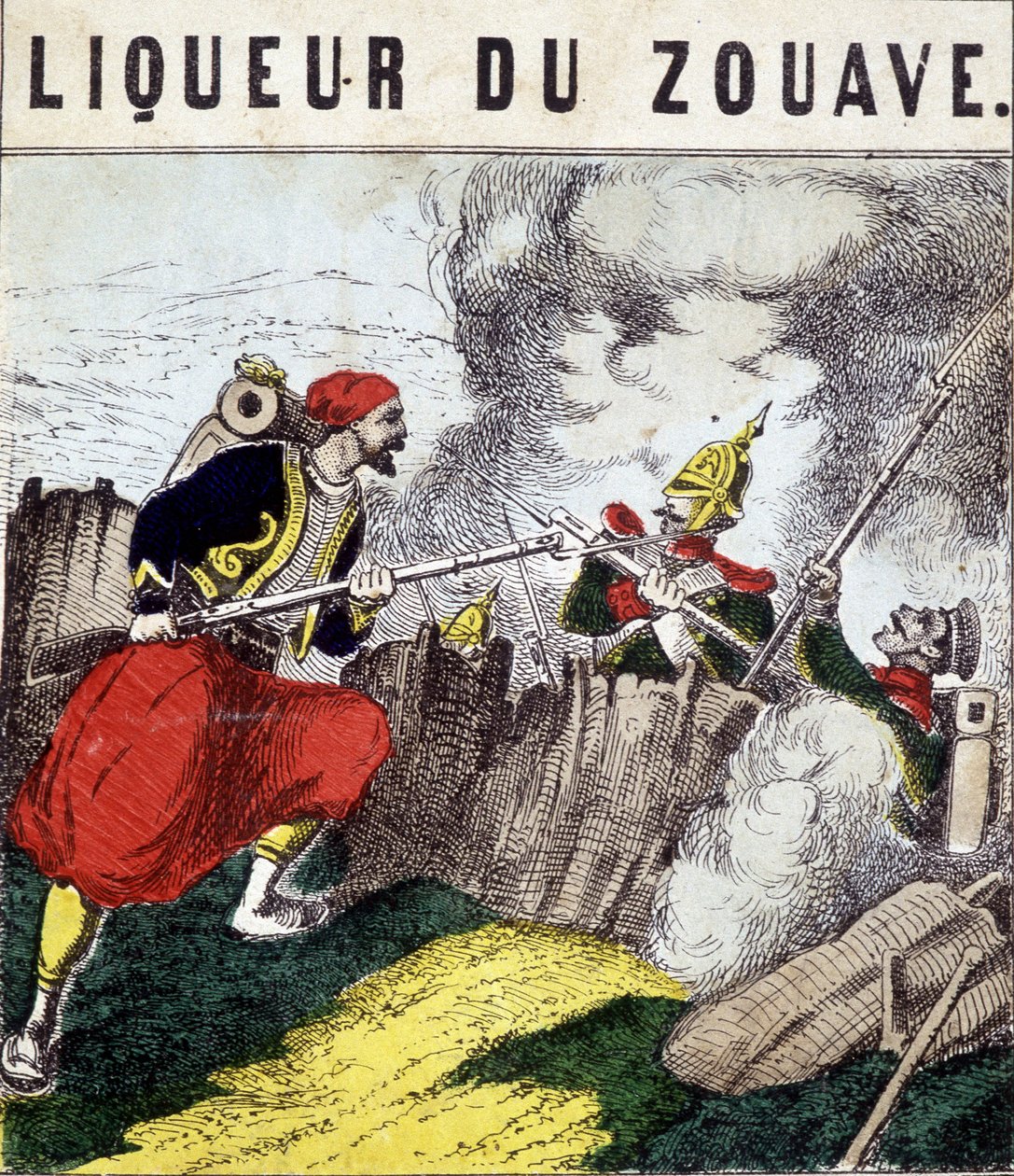 Liqueur du Zouave : un Zouave combattant des ennemis. XIXe siècle - Unknown artist