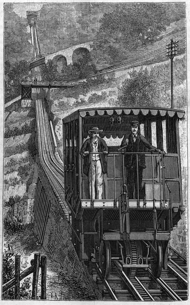 Chemin de fer Territet Glion. Ligne de Glion en Suisse en 1884 - Unknown artist