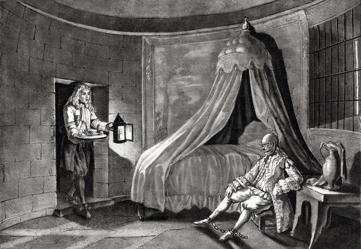 Le masque de fer dans sa prison sur l
