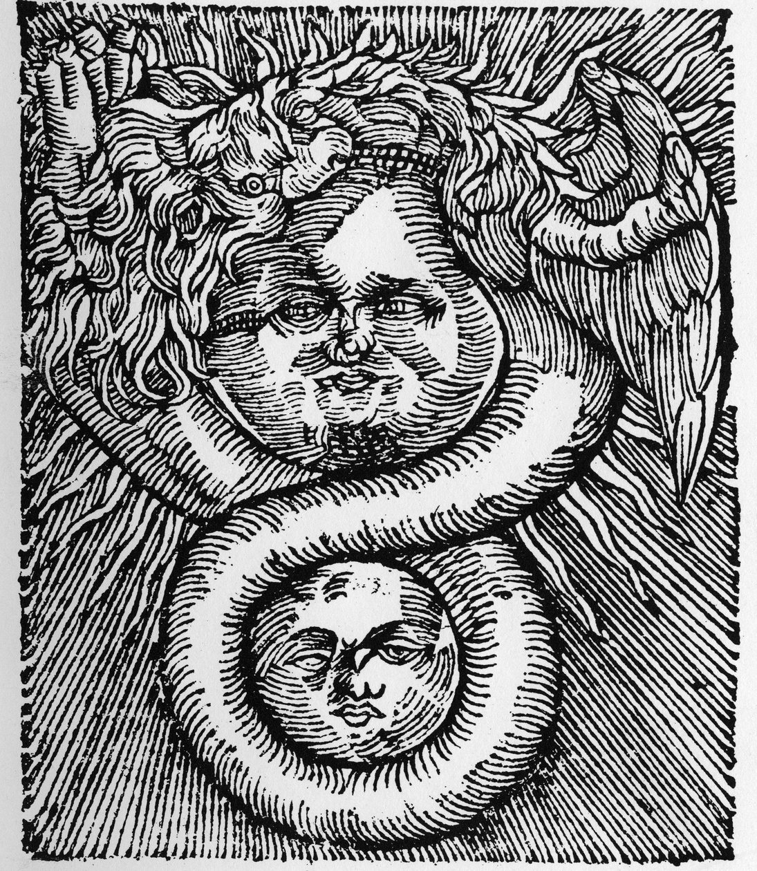 Le Soleil et la Lune : unis par le Dragon - Gravure de l