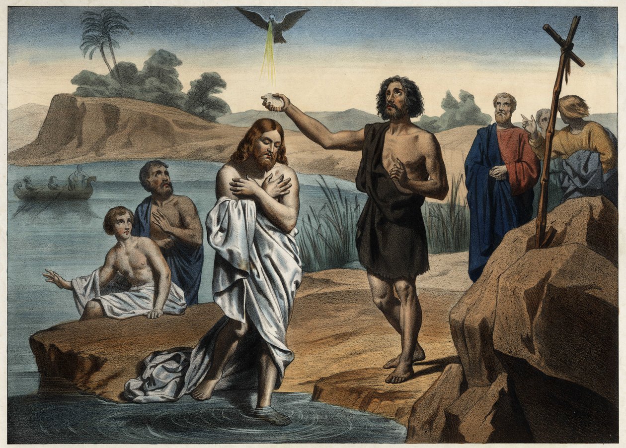 Le baptême du Christ. Gravure anonyme du milieu du XIXe siècle. - Unknown artist
