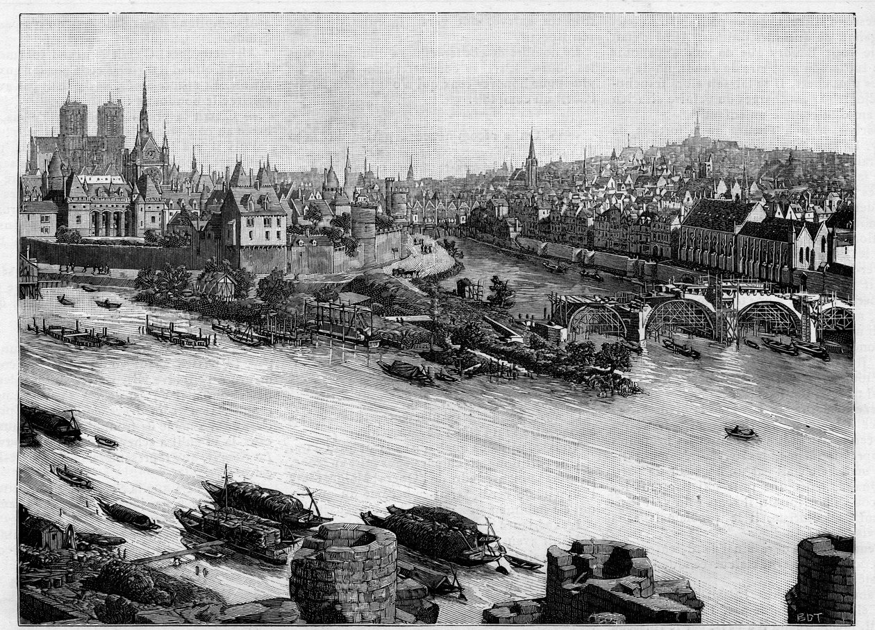 La construction du Pont Neuf à Paris passant par la place du Vert-Galant à la pointe de l
