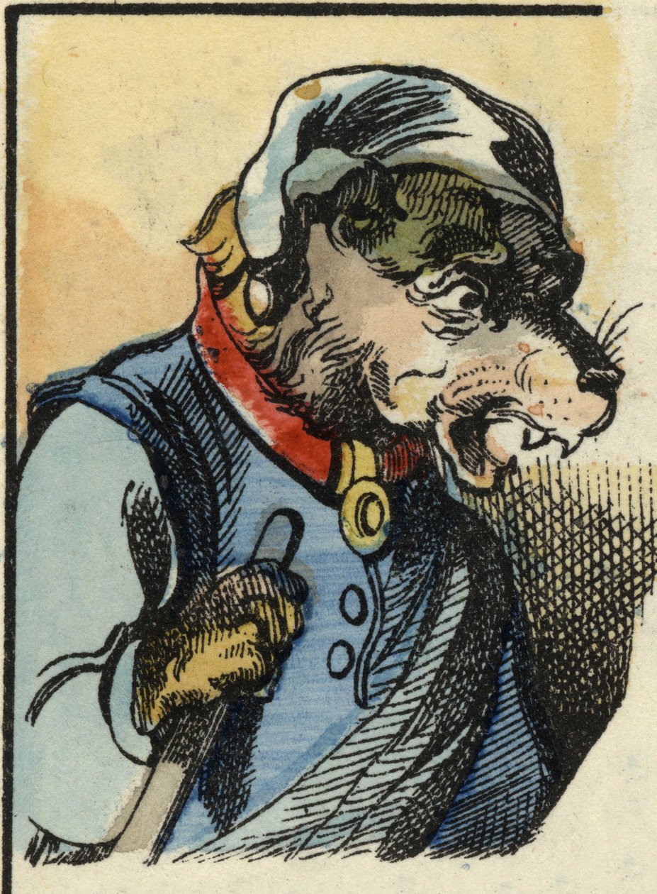 Le chien Médor. Illustration du conte "Bon Médor et la Petite Chevrette". Dans "Contes de la maison pour les petits". Gravure anonyme du XIXe siècle. - Unknown artist