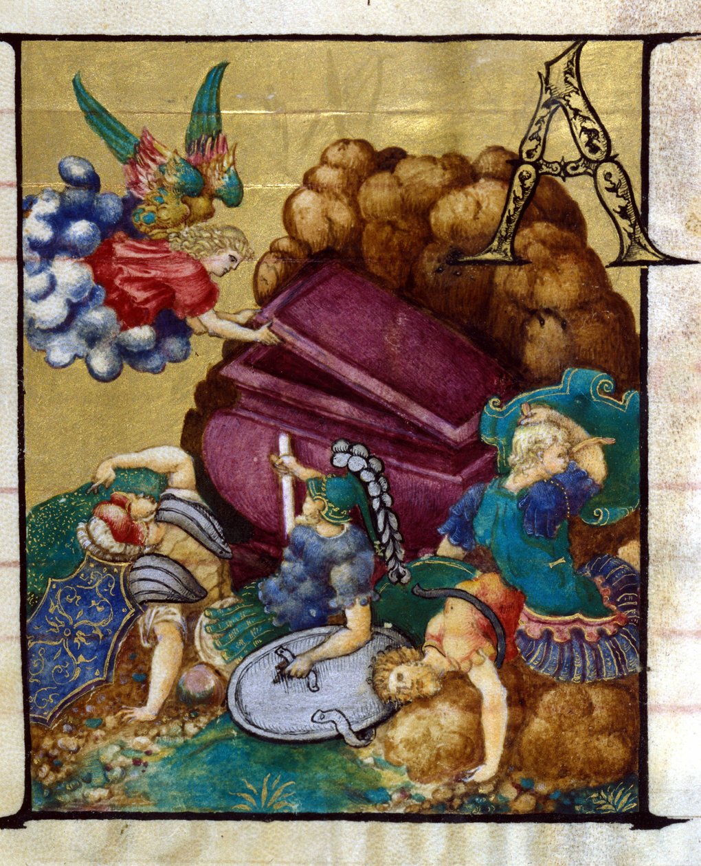 Le tombeau vide. Miniature dans un chœur du 15e siècle, Église de la Vierge Couronnée de Lodi - Unknown artist
