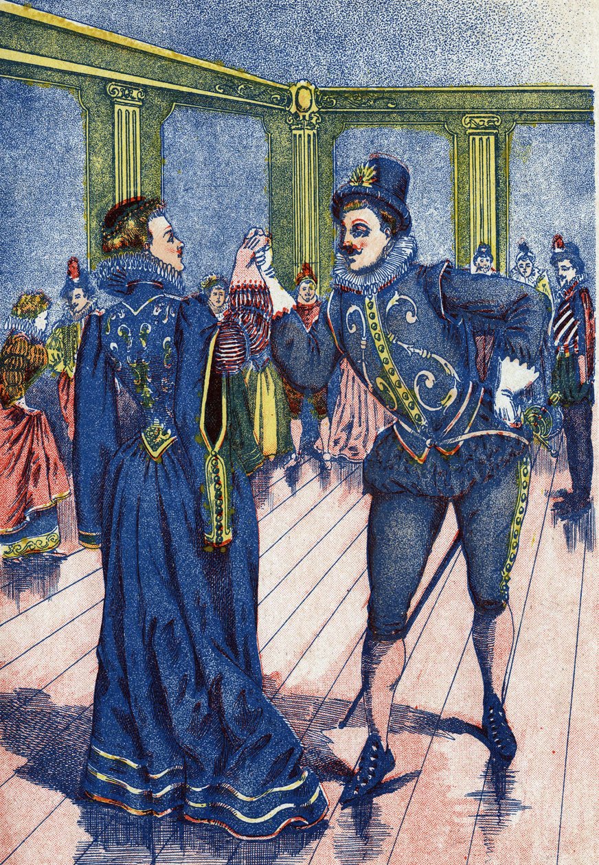 Le fils du roi fait danser Cendrillon. Illustration pour « Cendrillon », conte de Charles Perrault (1628-1703), écrivain français. Imagerie Marcel Vagne, Jarville Nancy, sans date (fin du XIXe siècle) - Unknown artist