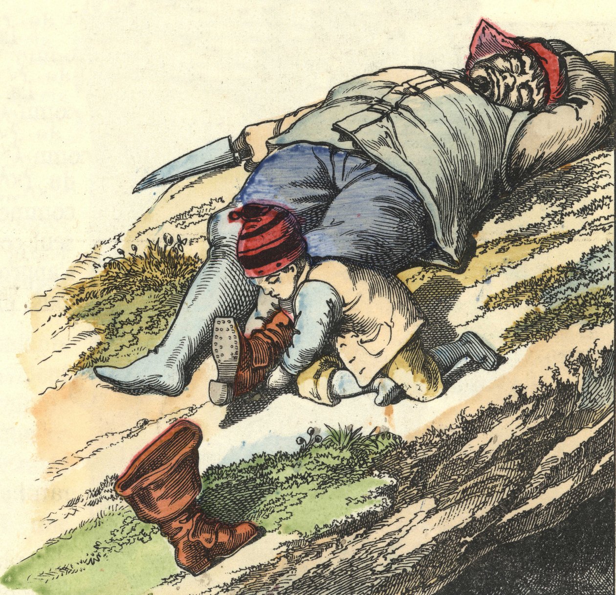 Le Petit Poucet vole les bottes de sept lieues de l