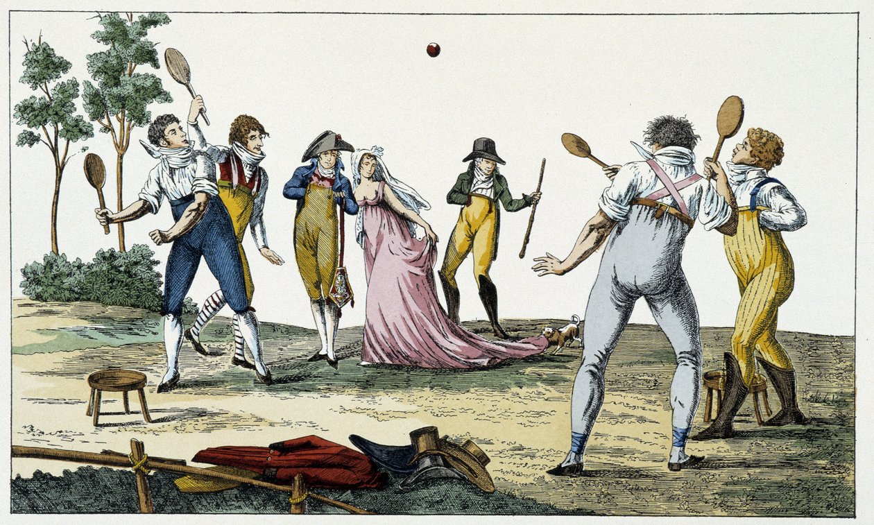 La longue paume - gravure, début 19e siècle - Unknown artist