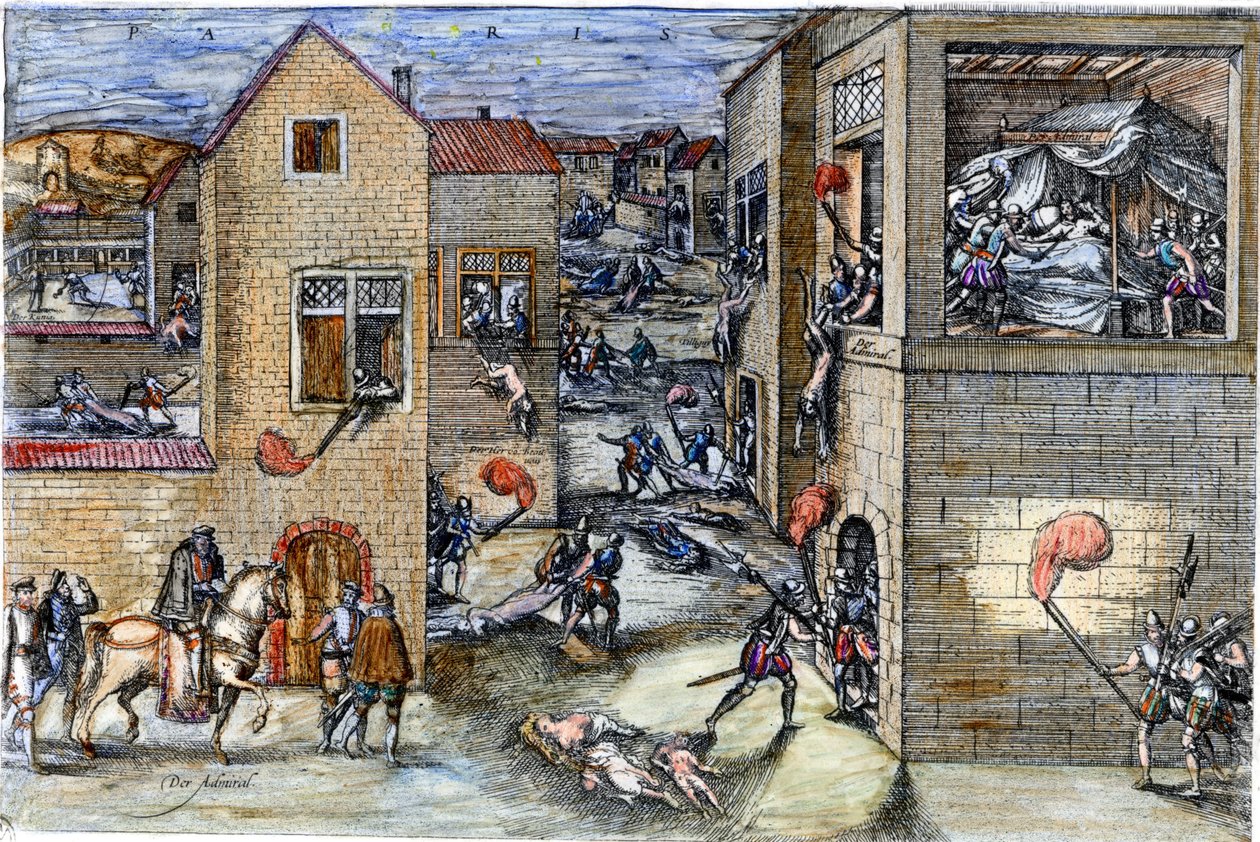 Le massacre de la Saint-Barthélemy (1572). Gravure du 17ème siècle - Unknown artist