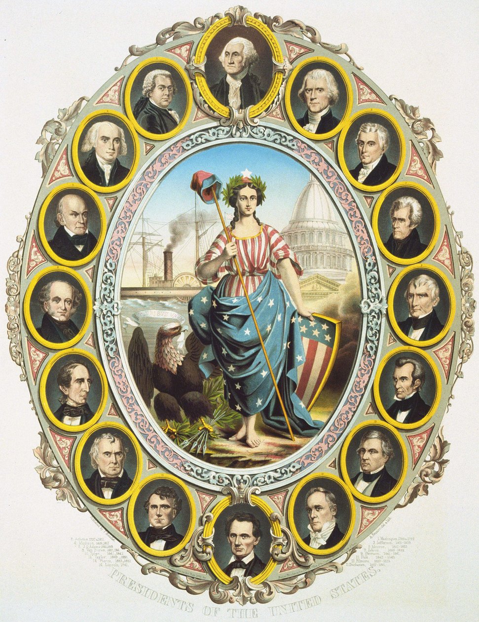 Les présidents des États-Unis avec le symbole de l