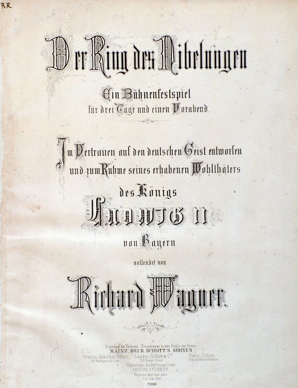 Page de titre de la partition musicale de Der Ring des Nibelungen par Wagner - Unknown artist