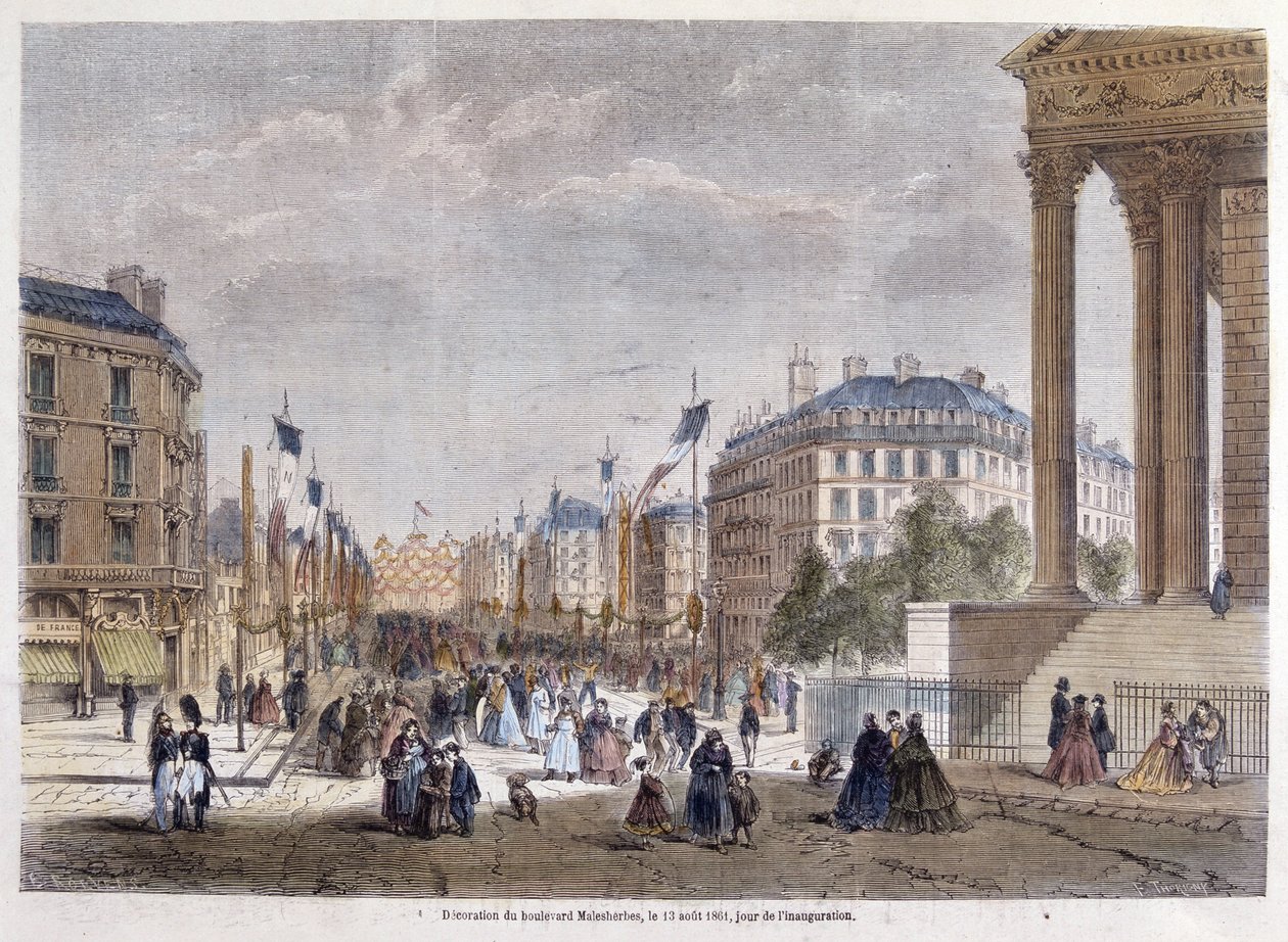 Transformations de Paris sous le Second Empire, Paris Haussmannien. Inauguration du Boulevard Malesherbes (travaux Haussmann) - Unknown artist