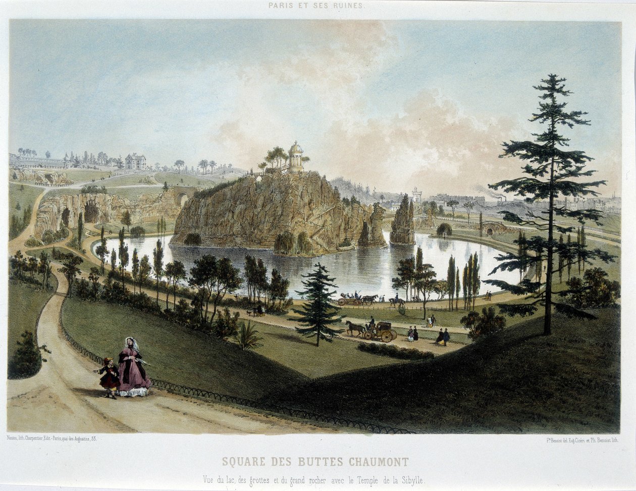 Transformations de Paris sous le Second Empire, Haussmann Paris. Le Jardin des Buttes Chaumont - Unknown artist