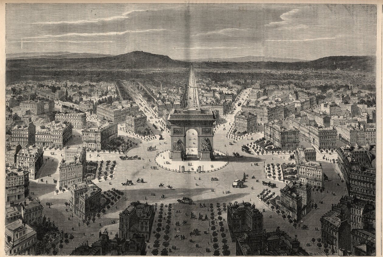 Transformations de Paris sous le Second Empire, Haussmann Paris : vue générale du rond-point de la place de l