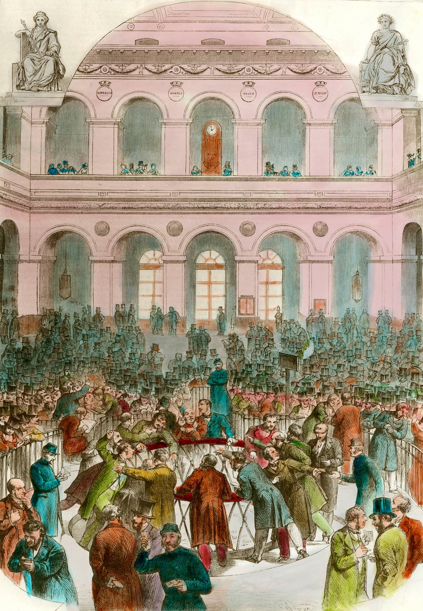 Bousculade des agents de change à la Bourse de Paris - Unknown artist