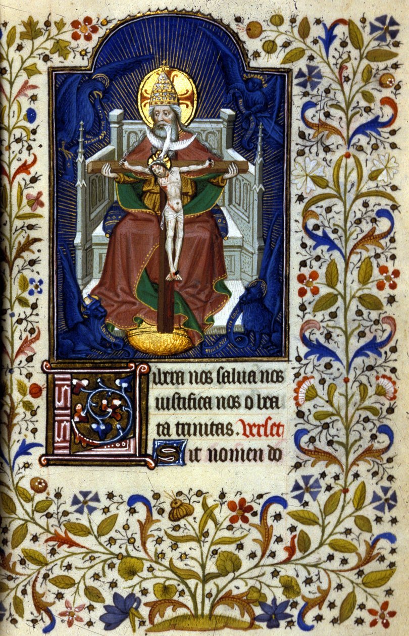 Trinité. Miniature, début du 15e siècle. Bibl. Trivulziana, Milan. - Unknown artist