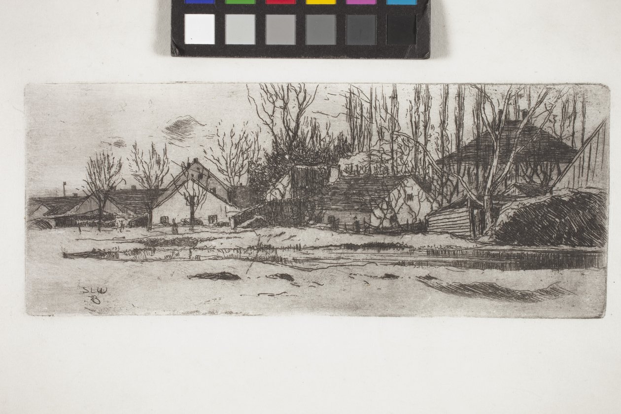 Tümpel Vor Dem Dorf Mit Pappelallee - Unknown artist