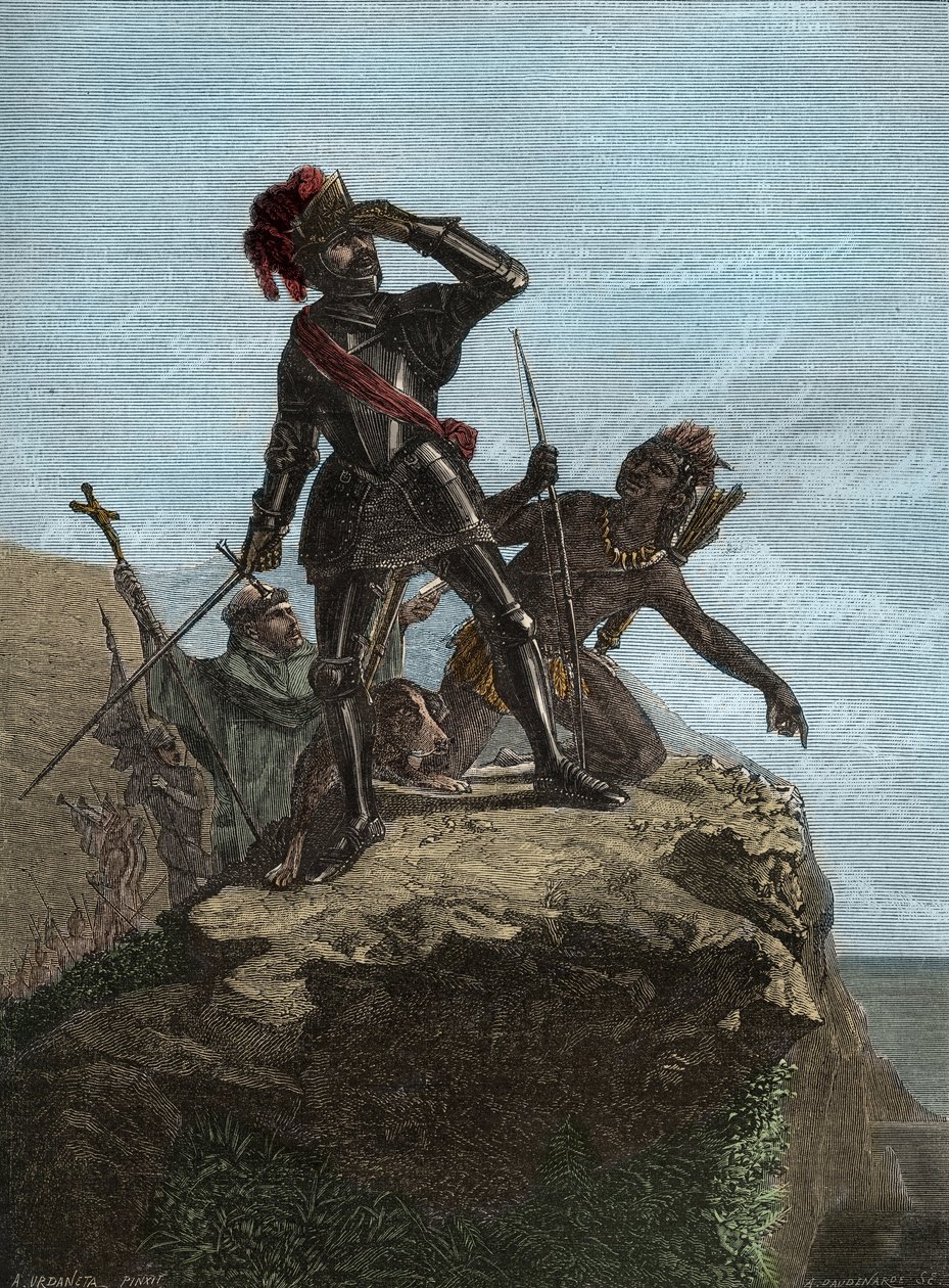 VASCO NUNEZ de BALBOA (1475-1519) - explorateur espagnol - Balboa découvrant l
