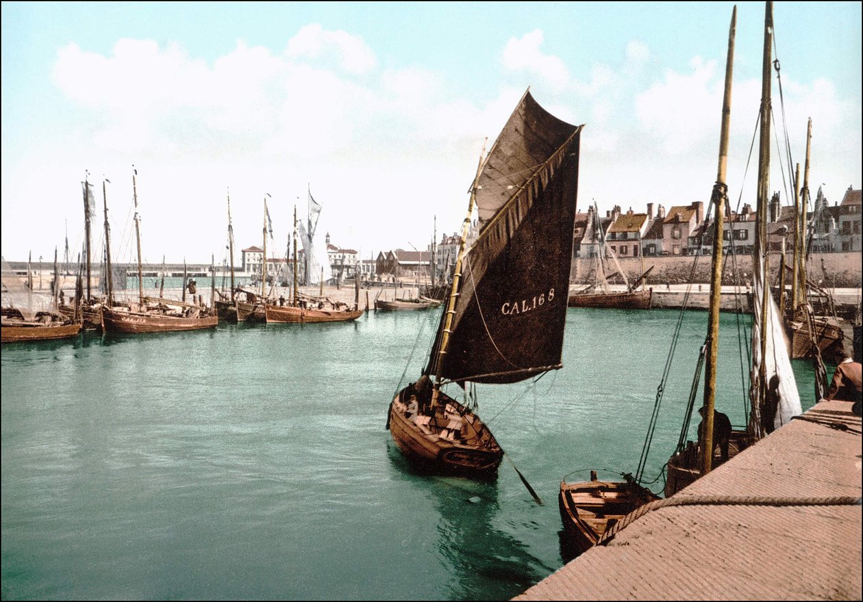 Vue de Calais, le port. Photochrome v. 1890 - Unknown artist