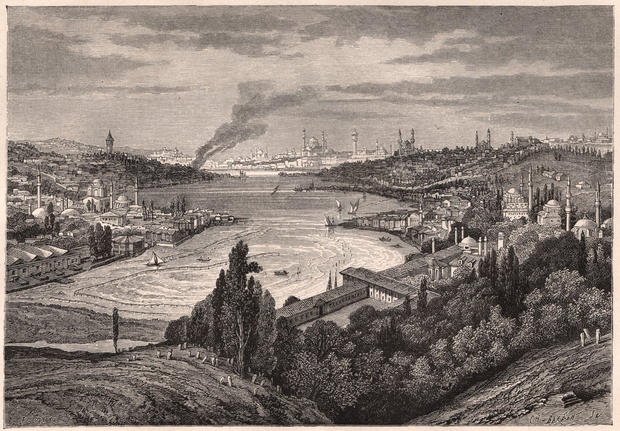 Vue de Constantinople, maintenant Istanbul, et de la Corne d