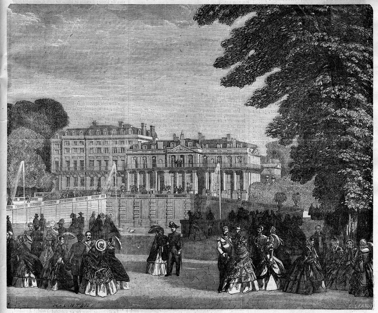 Vue du Palais de Saint-Cloud (Saint-Cloud) en 1868 - Unknown artist