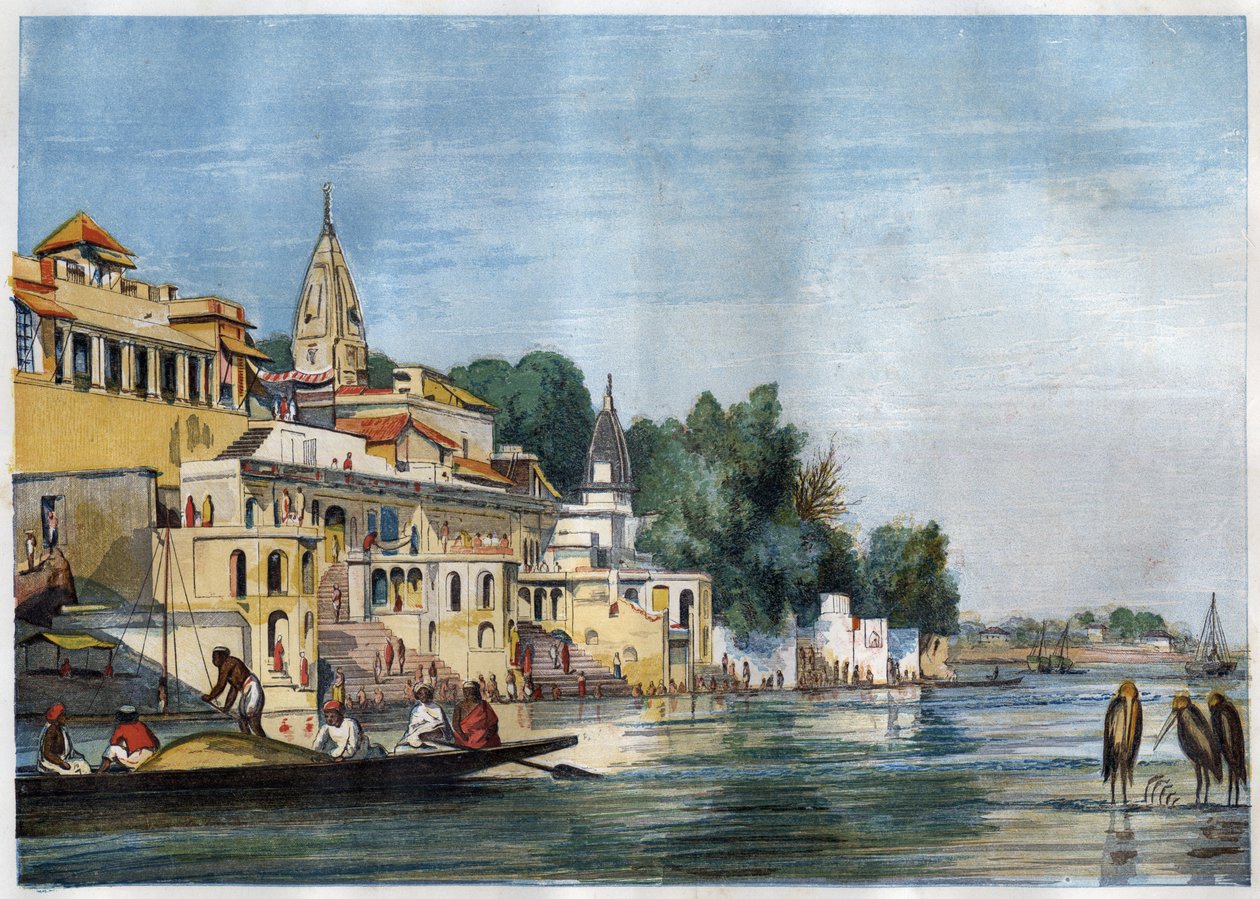 Vue du Sutti Chowra Ghat sur le Gange, à Cawnpore (Kanpur), Inde en 1857. - Unknown artist