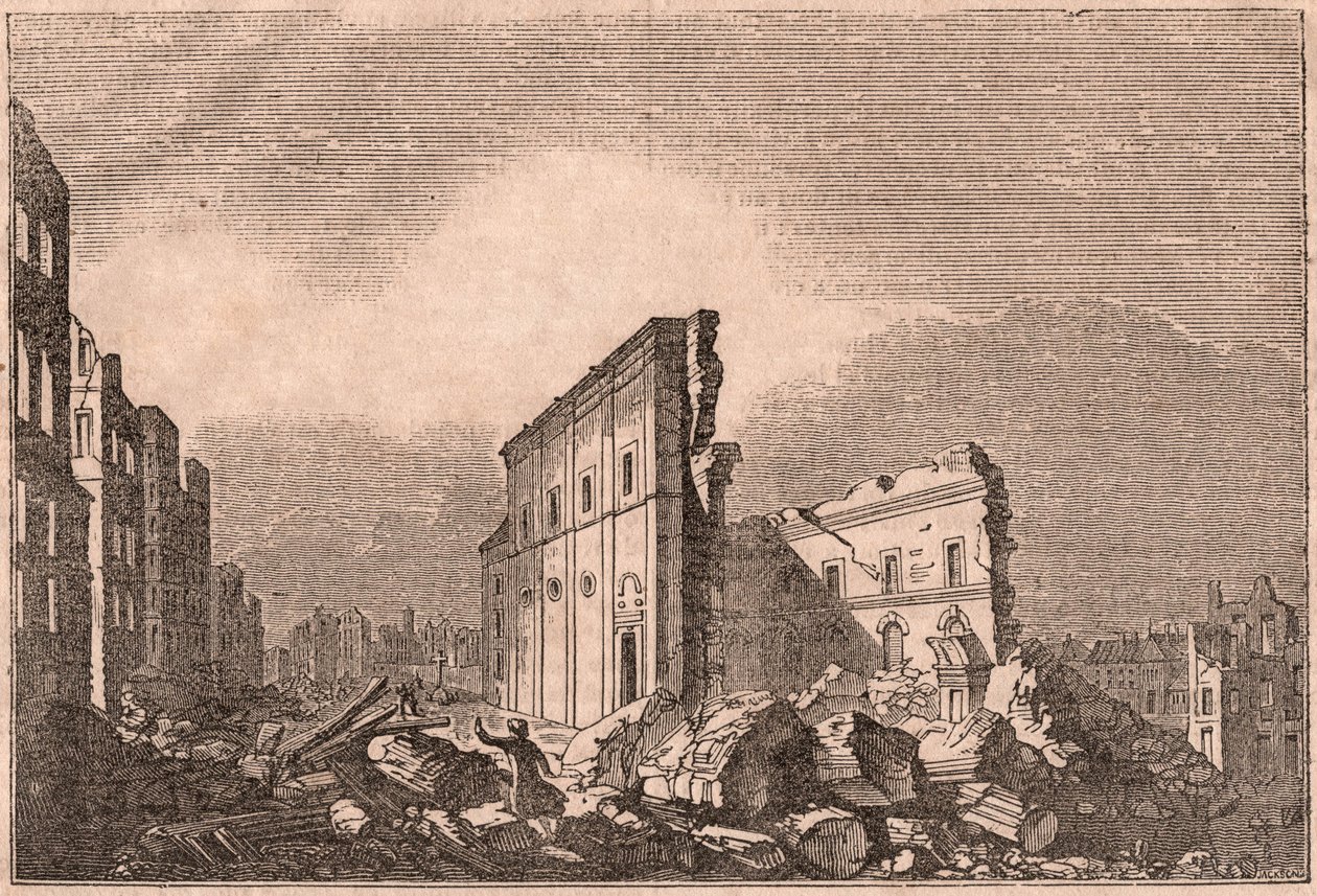 Vue des ruines de Saint-Paul après le tremblement de terre de 1755, Lisbonne, Portugal - Unknown