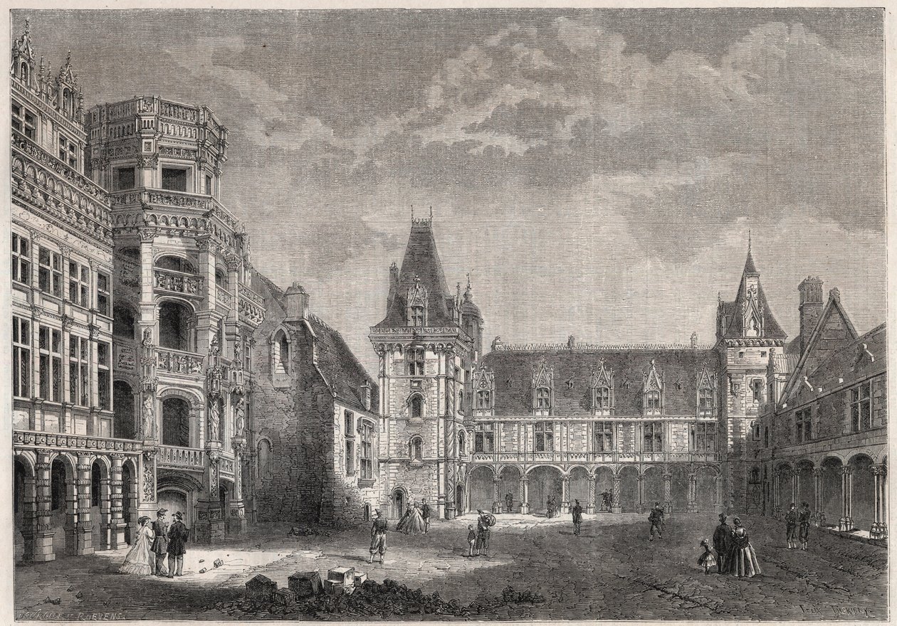 Vue extérieure du château de Blois avec l