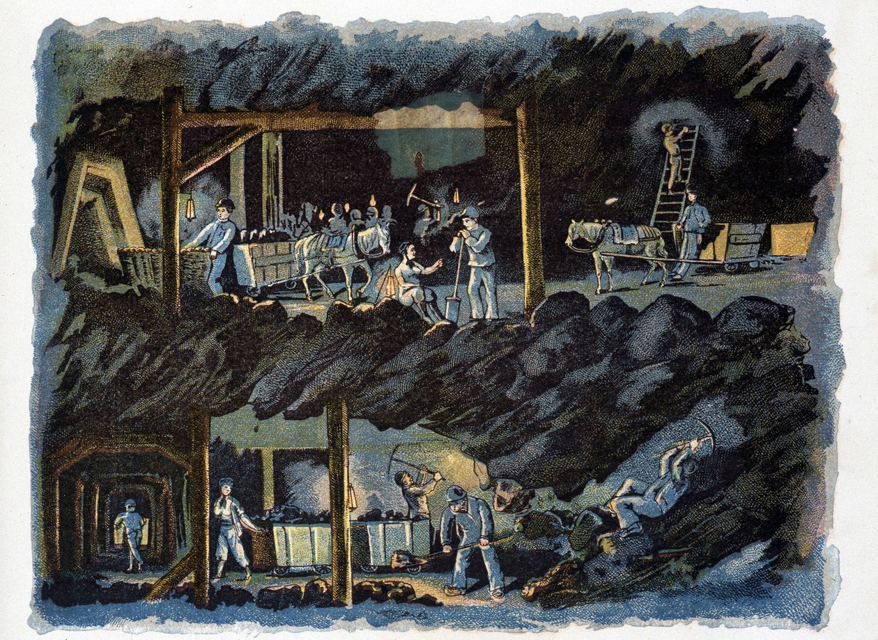 Travail dans la mine de charbon - Unknown artist