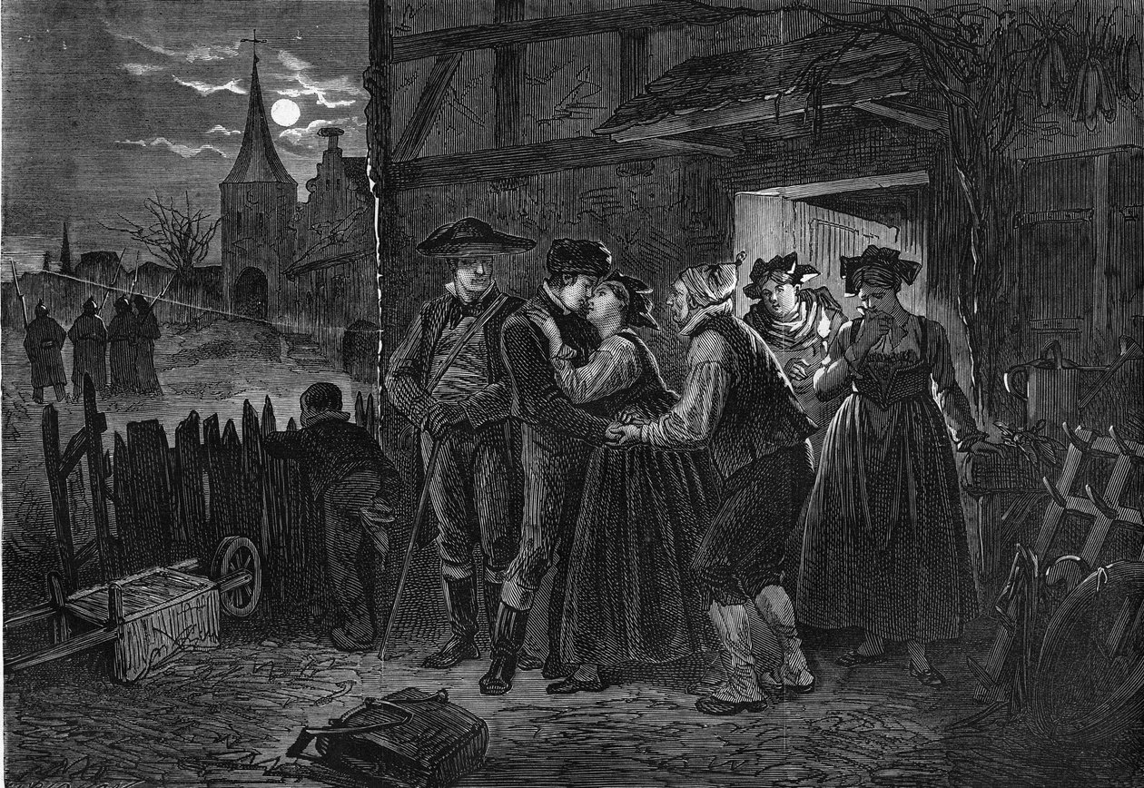 Jeunes Alsaciens émigrés pour échapper au service militaire prussien. - Unknown artist