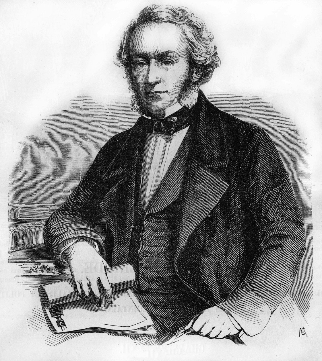 Portrait de Richard Cobden. Économiste et homme politique britannique (1804-1865). Gravure de 1866 - Unknown artist