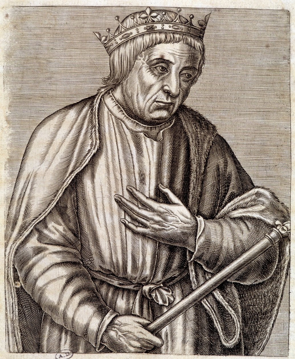 Portrait du roi de Pologne Casimir III le Grand. 1310-1370. Gravure du 17e siècle. - Unknown artist