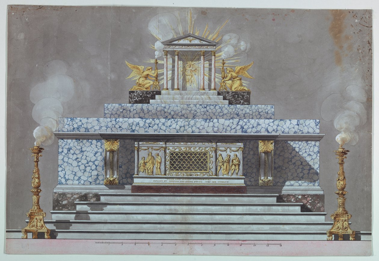 Autel dédié à une vierge martyre [Sainte Lucie ?] - Unknown, Italian