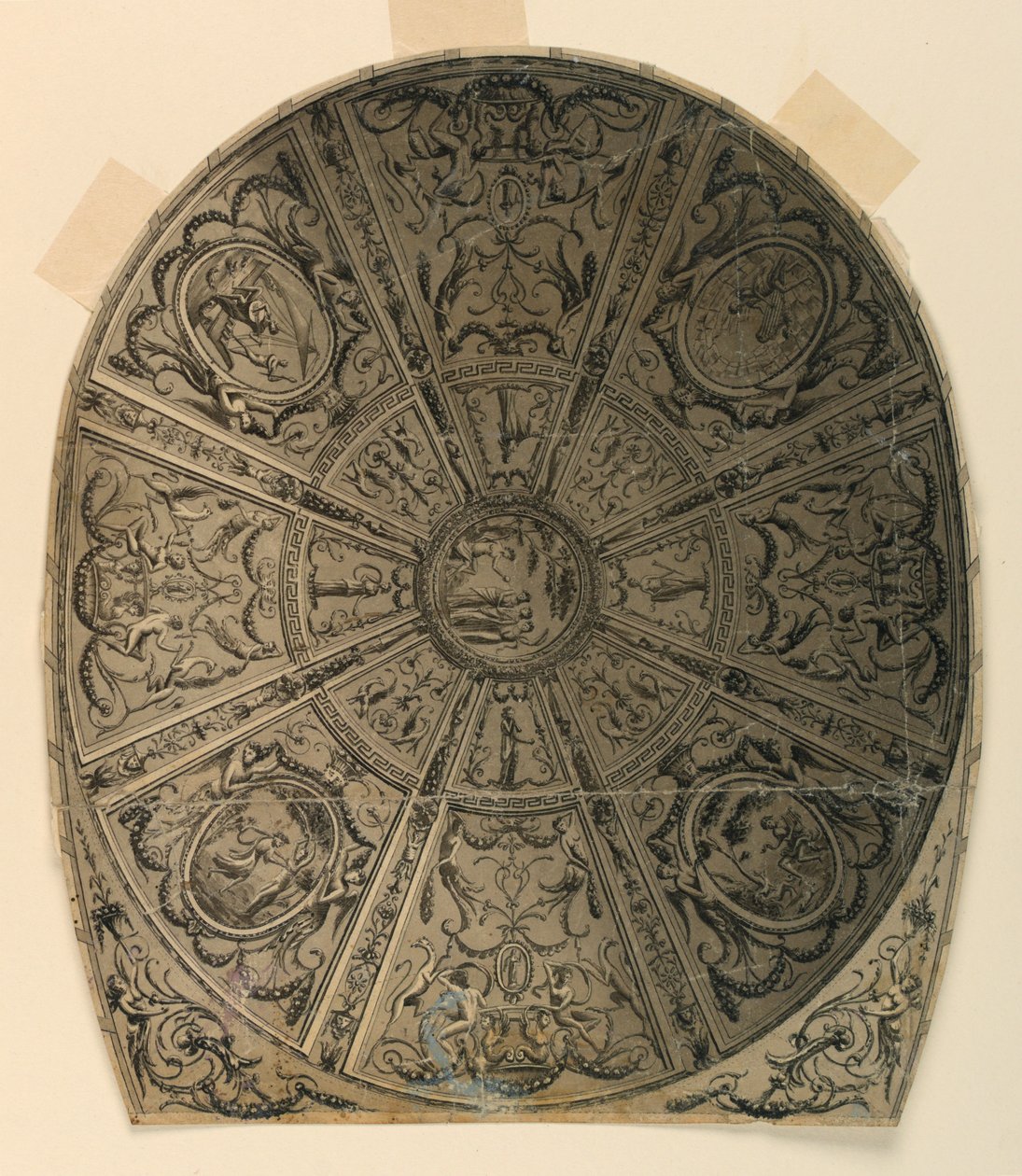 Dessin, conception du plafond : Décoration de théâtre, vers 1790 - Unknown artistUnknown artist