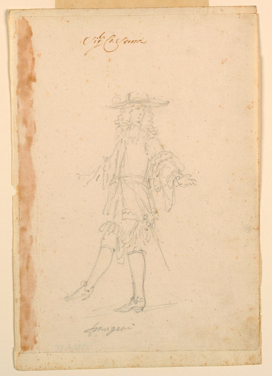 Dessin, création de costumes : Un Français pour un ballet, vers 1790 - Unknown artistUnknown artist