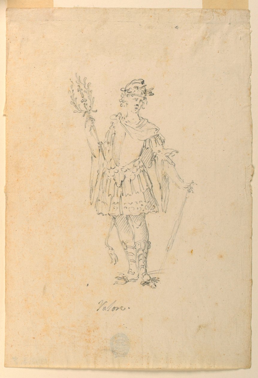 Dessin, création de costumes : Vaillance pour un ballet, vers 1720 - Unknown artistUnknown artist