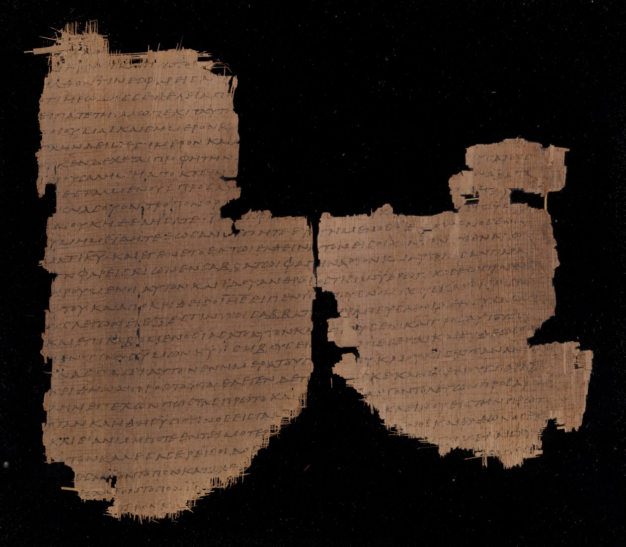 Luc 13.29-35 et 14.1-10. Partie du papyrus 45 de la bibliothèque Chester Beatty. - Unknown artistUnknown artist