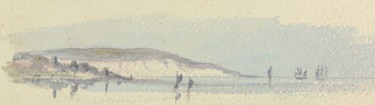 Une côte avec des navires en mer - Unknown artist