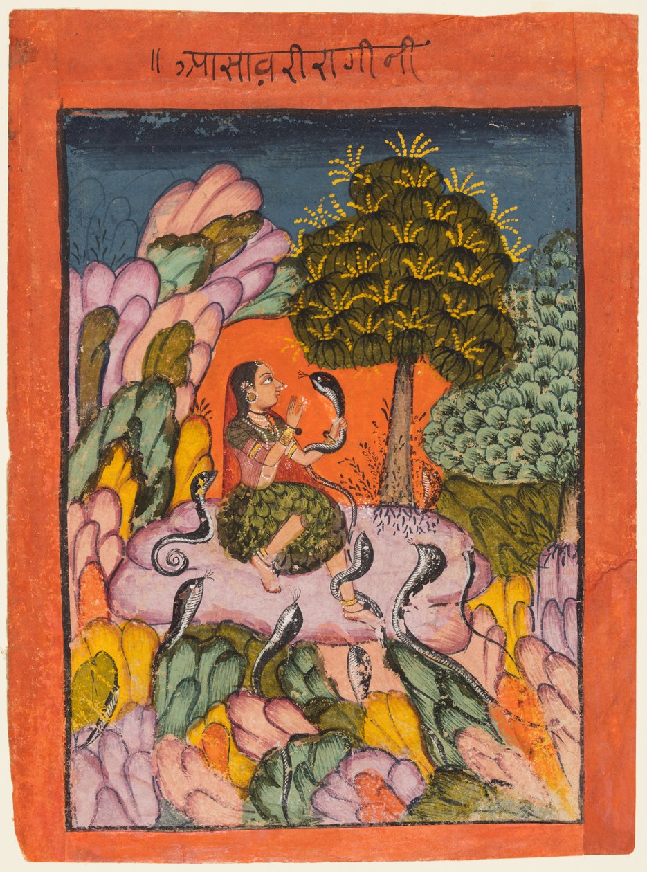 Une femme charme des serpents dans la nature : Asavari Ragini, d