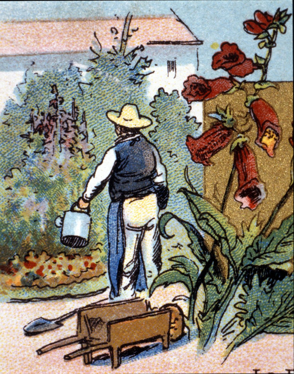 Un jardinier, chromolithographie - Unknown artist