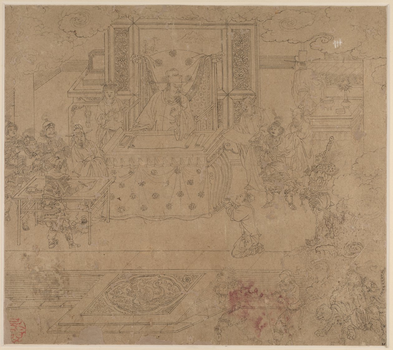 Album de thèmes taoïstes et bouddhistes : Rois des enfers : Feuille 30 - Unknown artist