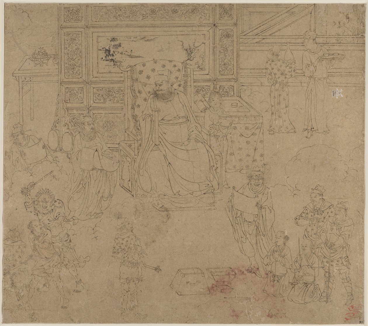 Album de thèmes taoïstes et bouddhistes : Rois des Enfers : Feuille 34 - Unknown artist