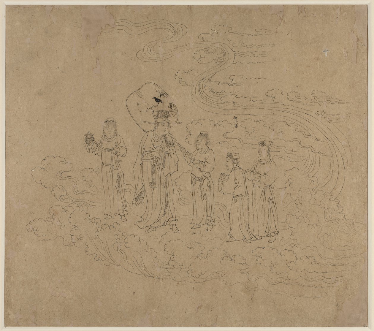 Album de thèmes taoïstes et bouddhistes : Procession de divinités taoïstes : Feuille 10 - Unknown artist